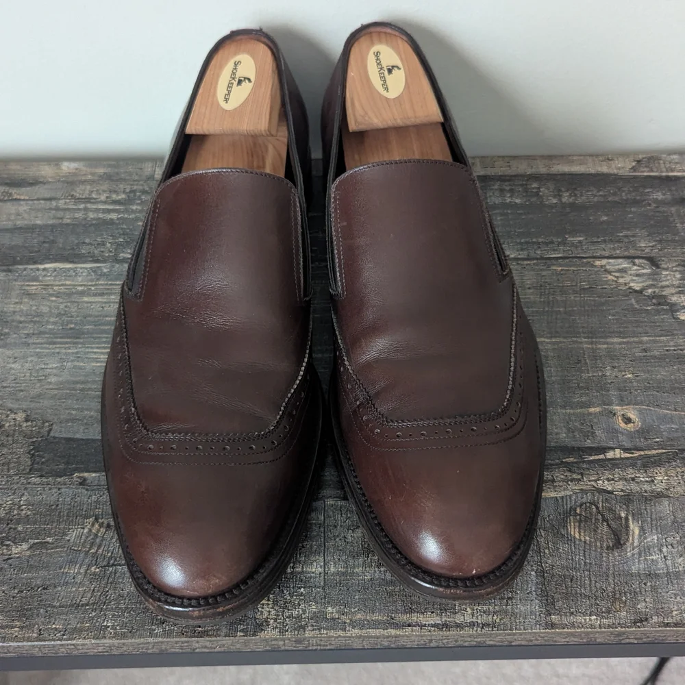 Salvatore Ferragamo Men's Brown Leather Brogue Loafer - Picture 3 of 10